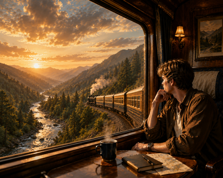 a journey by train composition