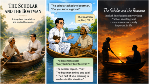 the scholar and the boatman completing story